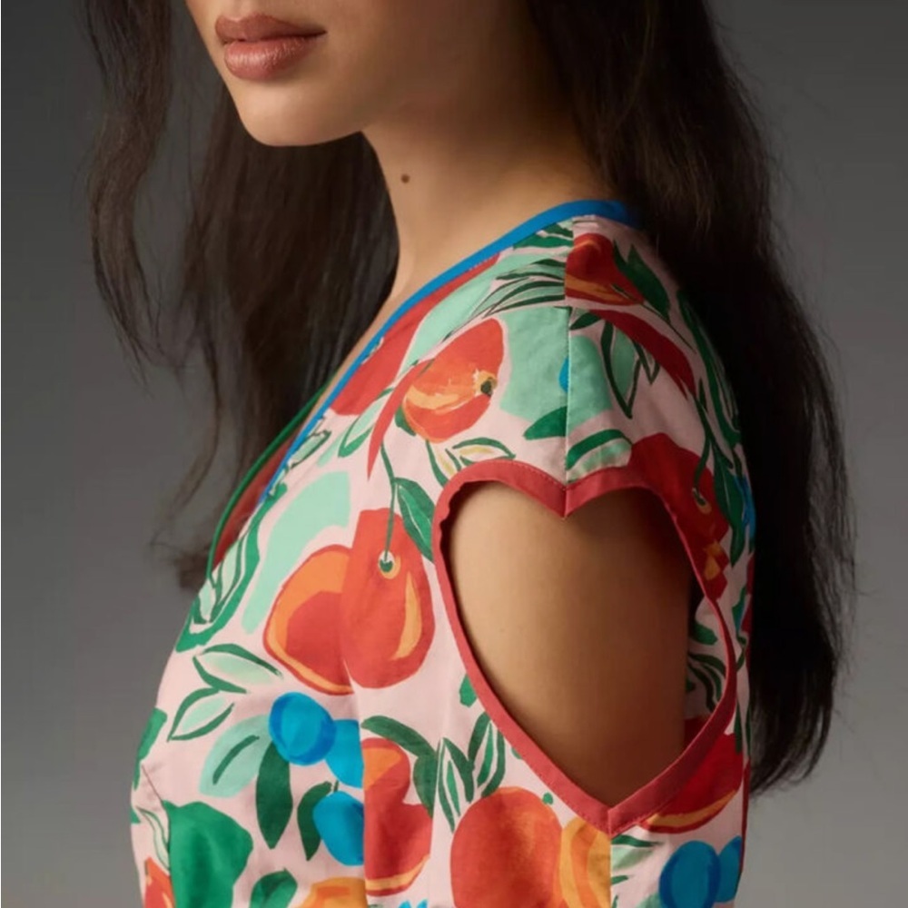 Farm RIO  fruits / heart sleeves Dress XS NWT - Picture 8 of 16